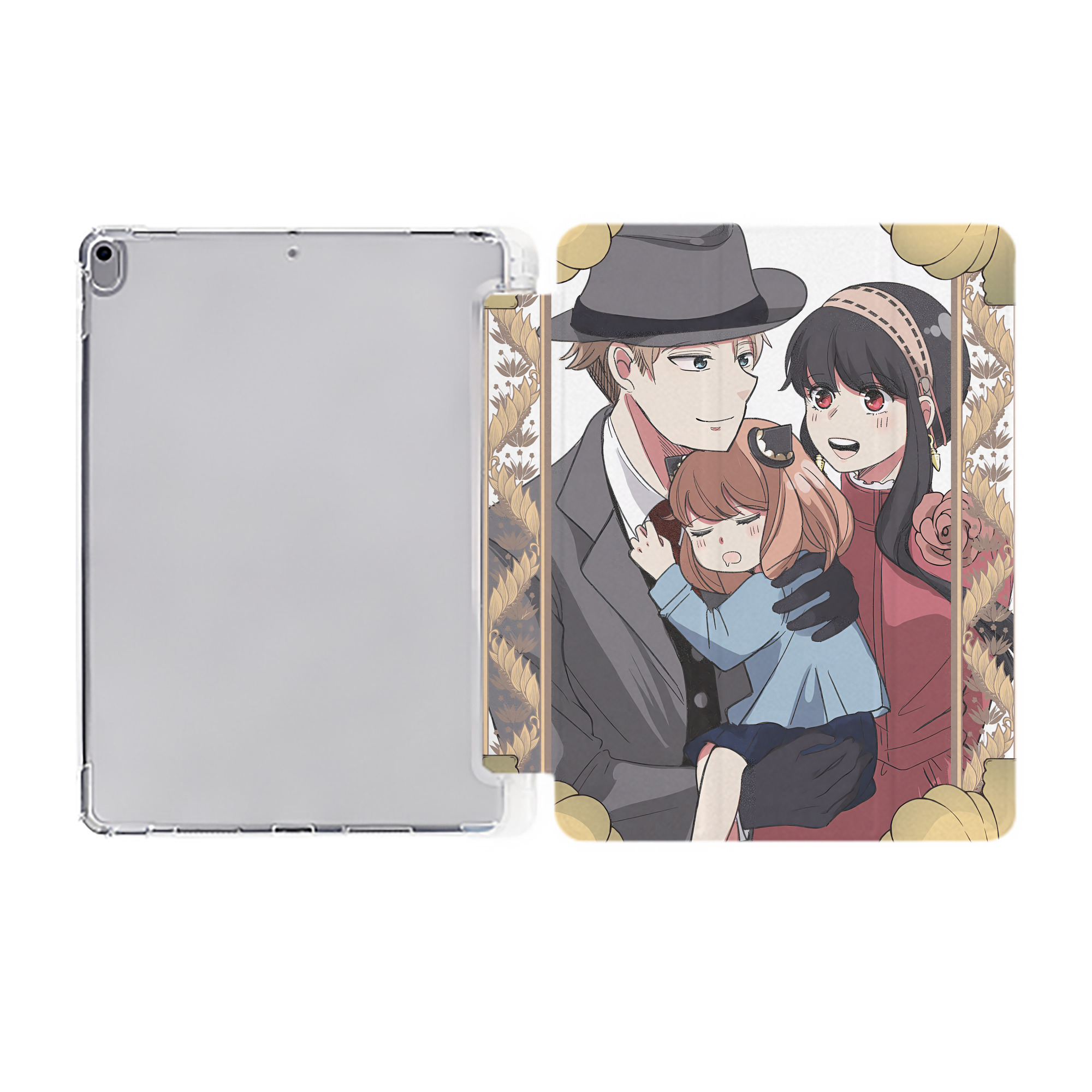 （画像用） SPY×FAMILY间谍家家酒 IPad ケース ペン収納付き 三つ折りスタンド PUレザー×シリコン 対応機種9.5/10.5/10.9インチ